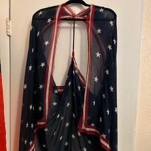 Red white and blue Bathing suit cover